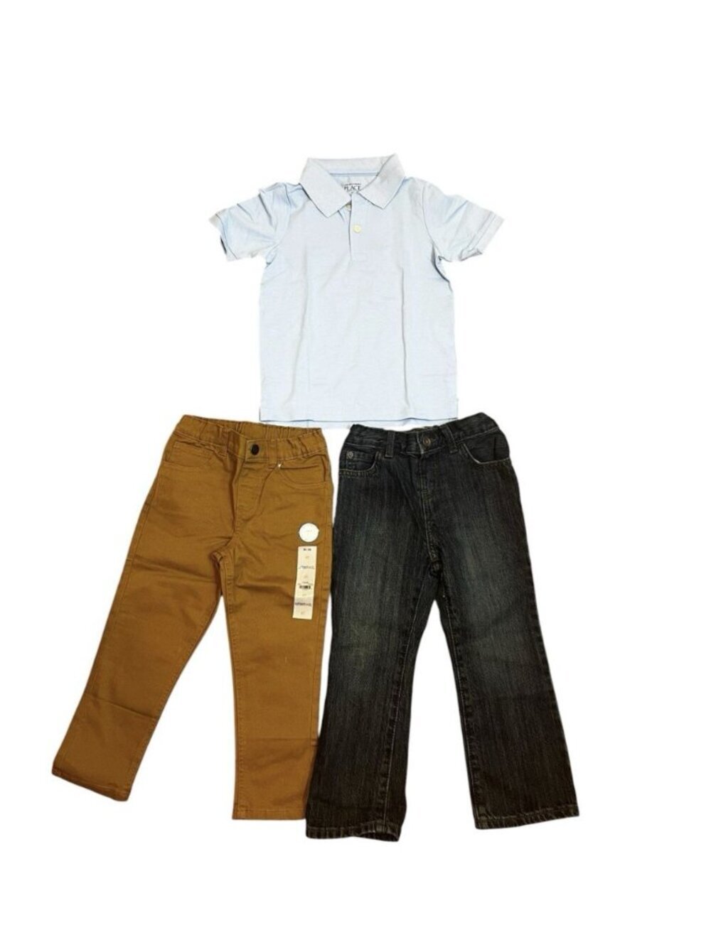 The Children Place & Garanimals 4T Set 2 Pair Pants Short Sleeve Polo Shirt NWT